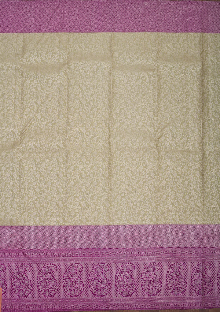 Pista Green Zariwork Pure Silk Saree-Koskii