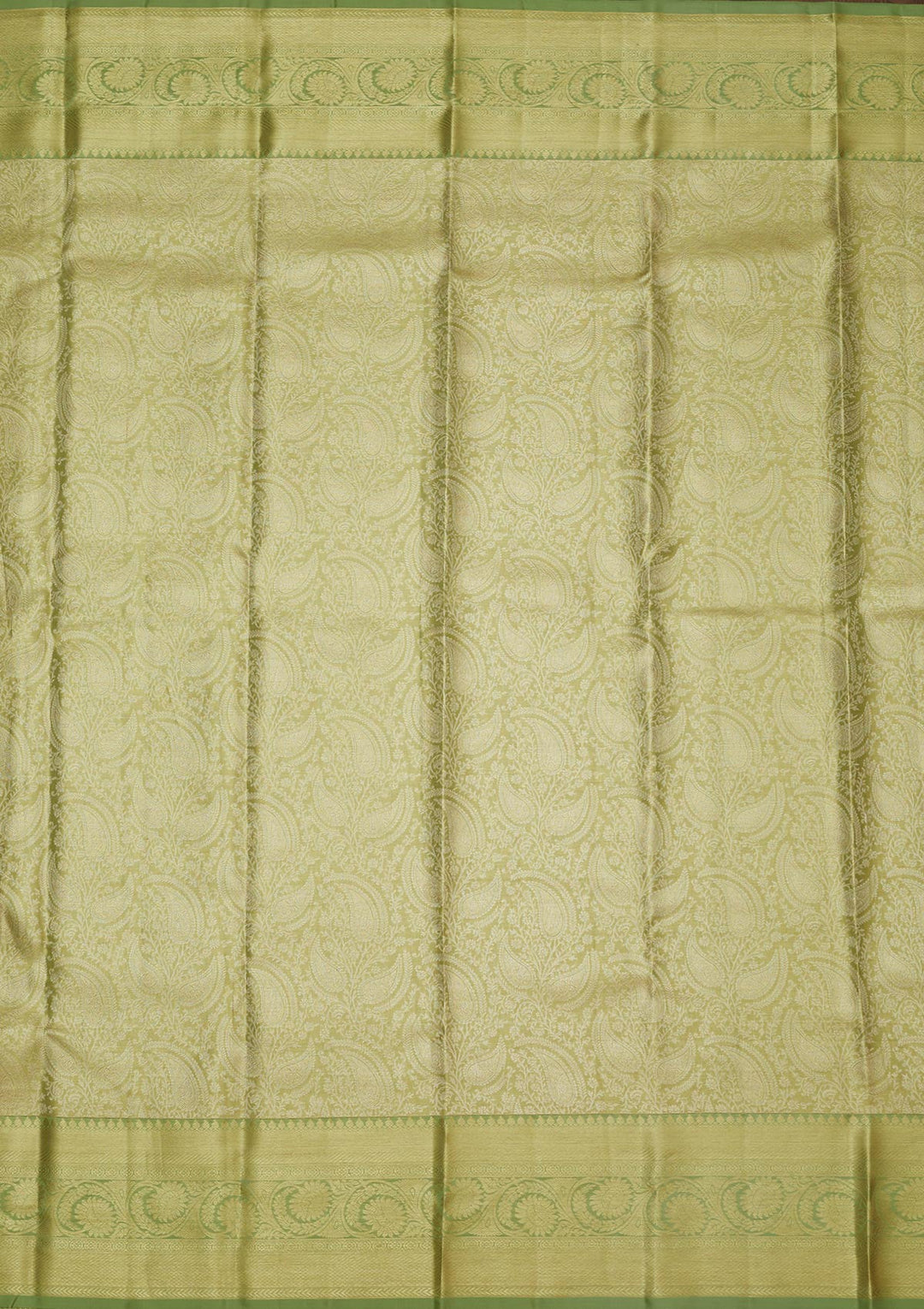 Pista Green Zariwork Pure Silk Saree-Koskii