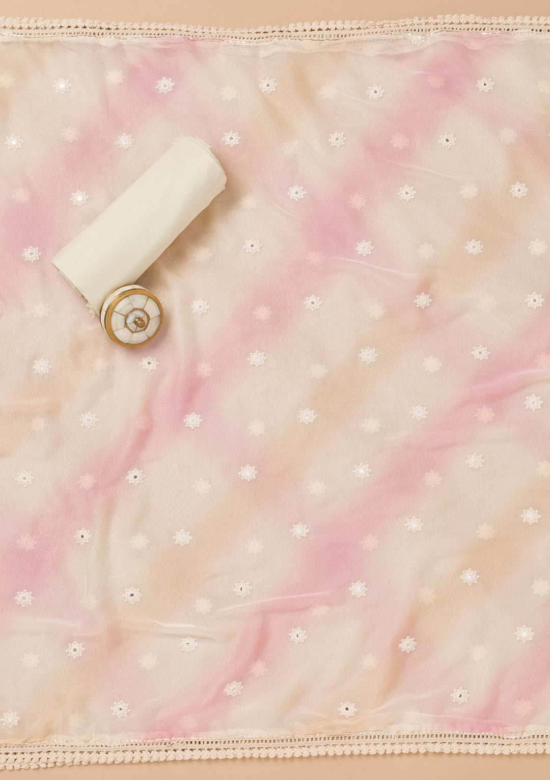 Pista Green Threadwork Cotton Unstitched Salwar Suit