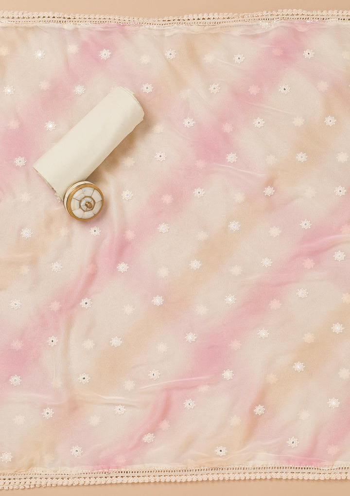 Pista Green Threadwork Cotton Unstitched Salwar Suit