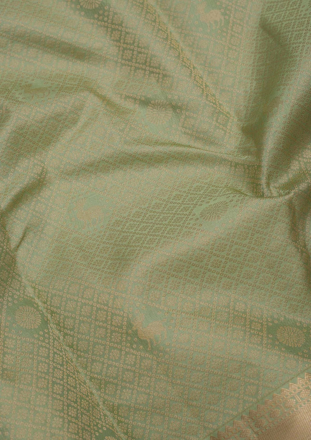 Pista Green Zariwork Pure Silk Saree