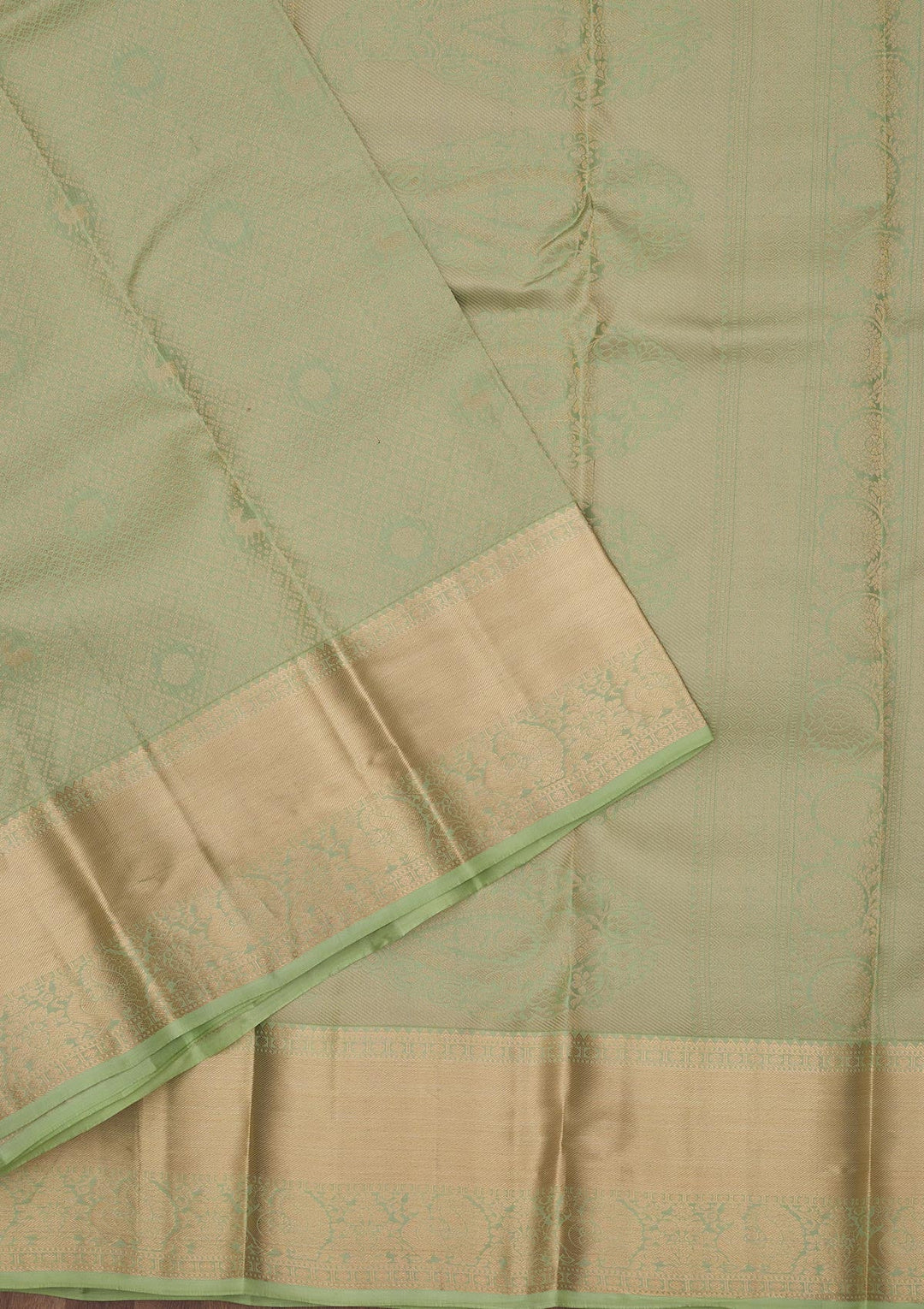 Pista Green Zariwork Pure Silk Saree