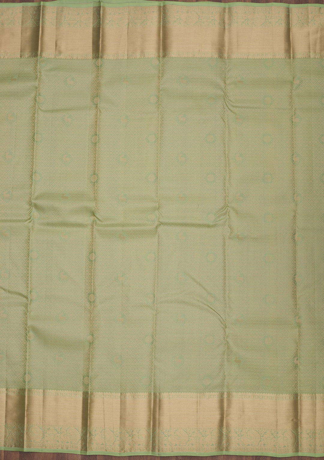 Pista Green Zariwork Pure Silk Saree