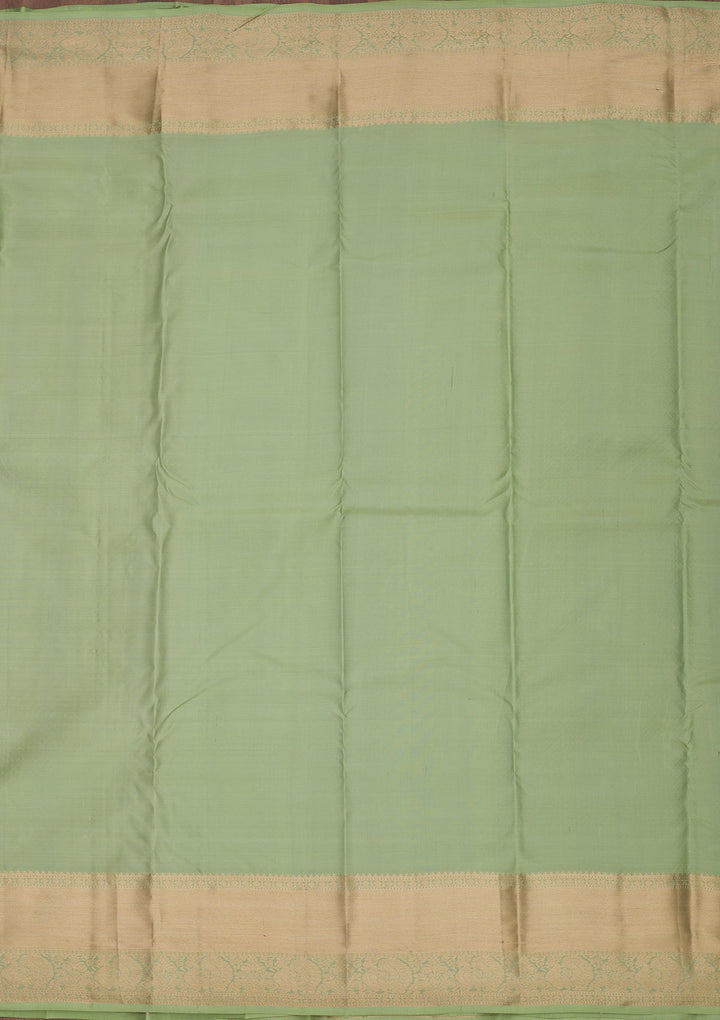 Pista Green Zariwork Pure Silk Saree