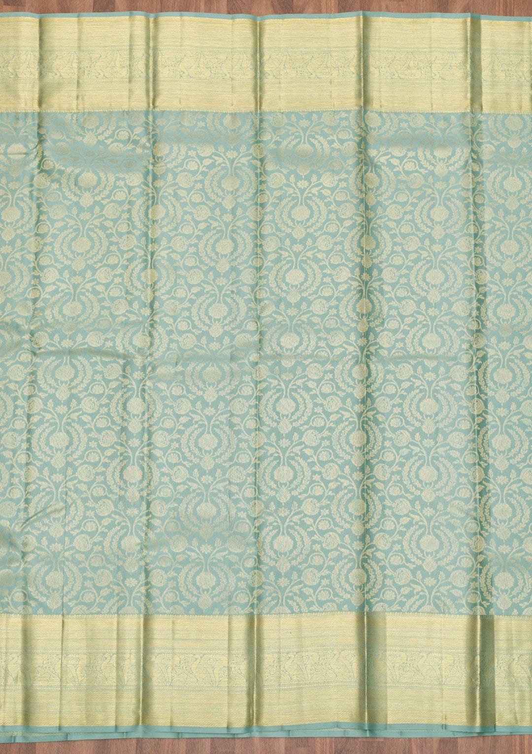 Pista Green Zariwork Pure Silk Saree-Koskii