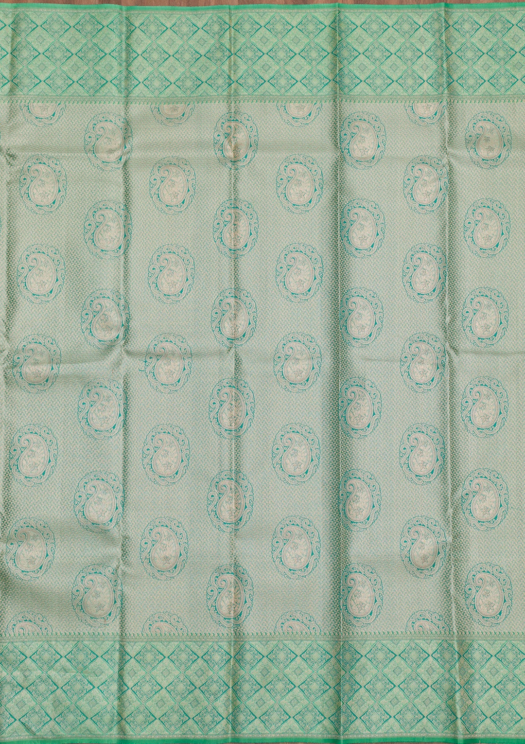 Pista Green Zariwork Pure Silk Saree-Koskii