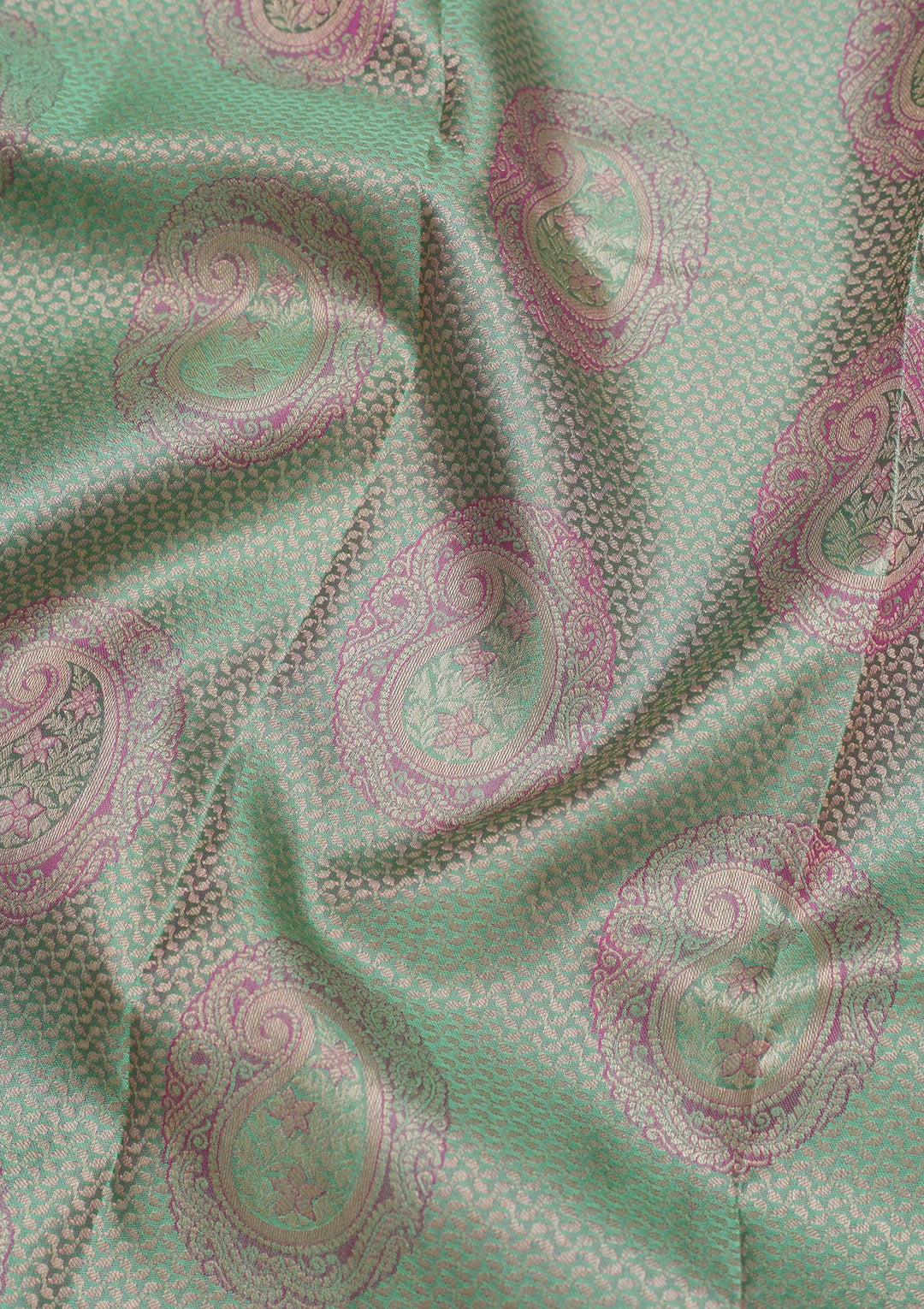 Pista Green Zariwork Pure Silk Saree-Koskii