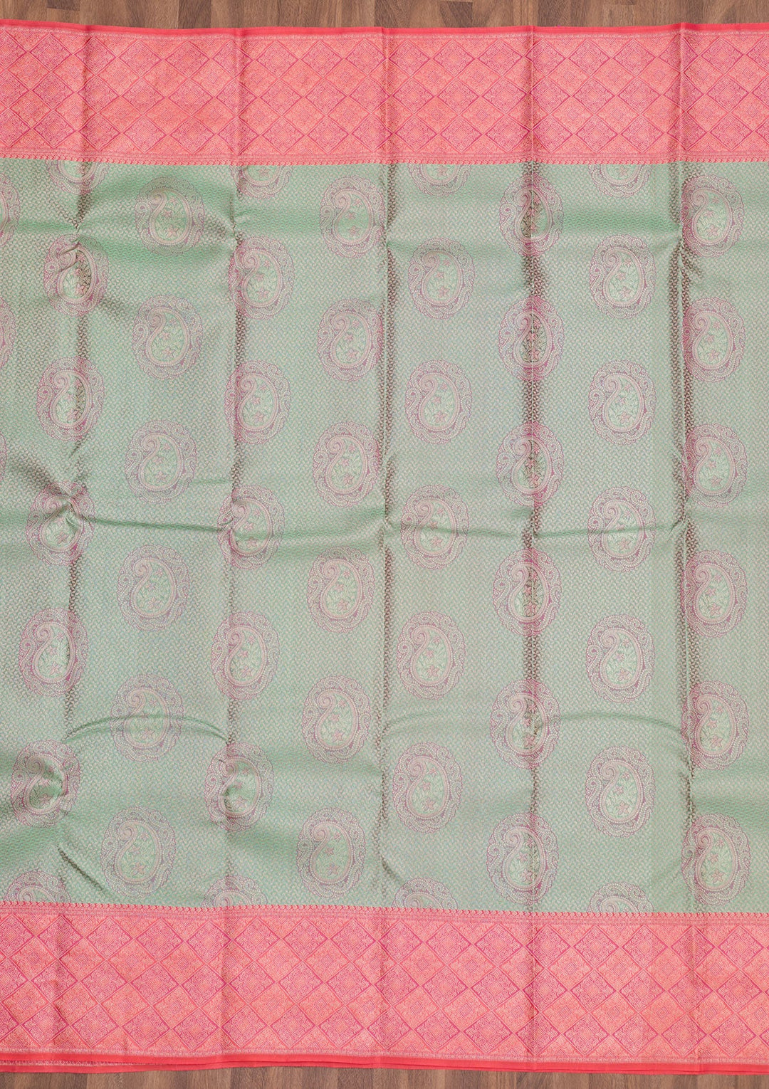 Pista Green Zariwork Pure Silk Saree-Koskii