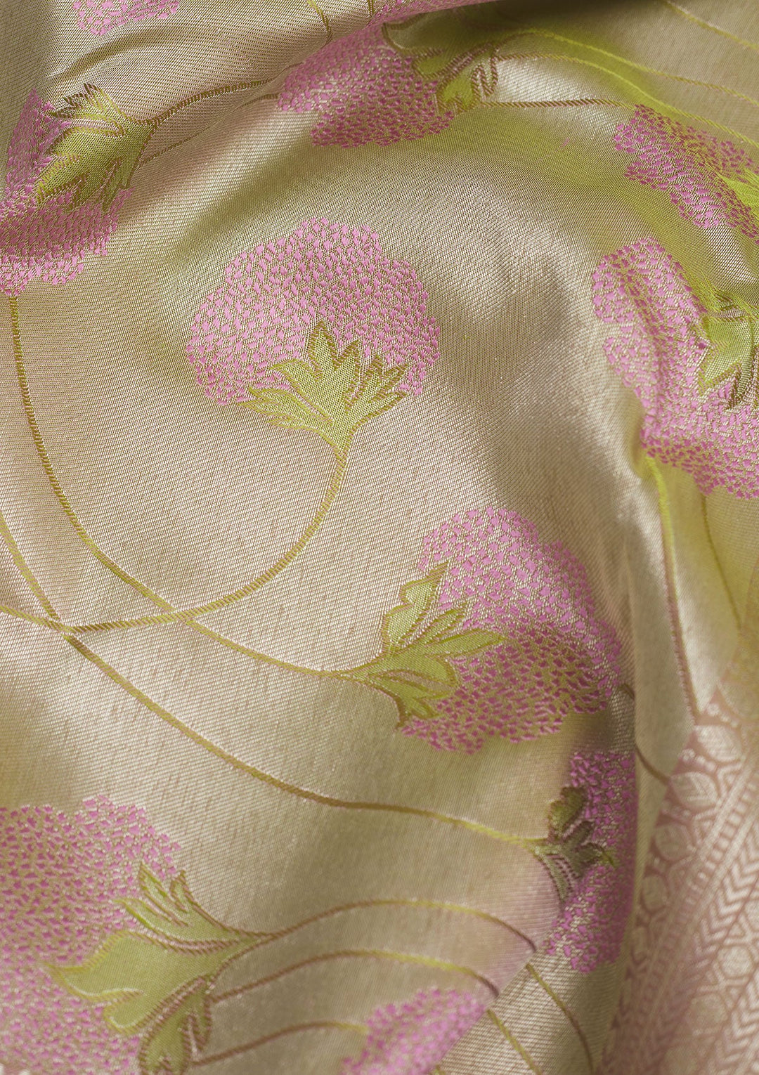 Pista Green Zariwork Pure Silk Saree-Koskii