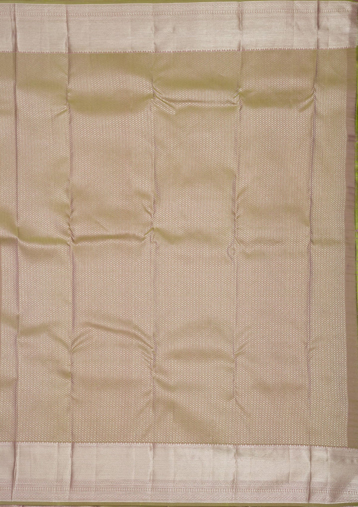 Pista Green Zariwork Pure Silk Saree-Koskii