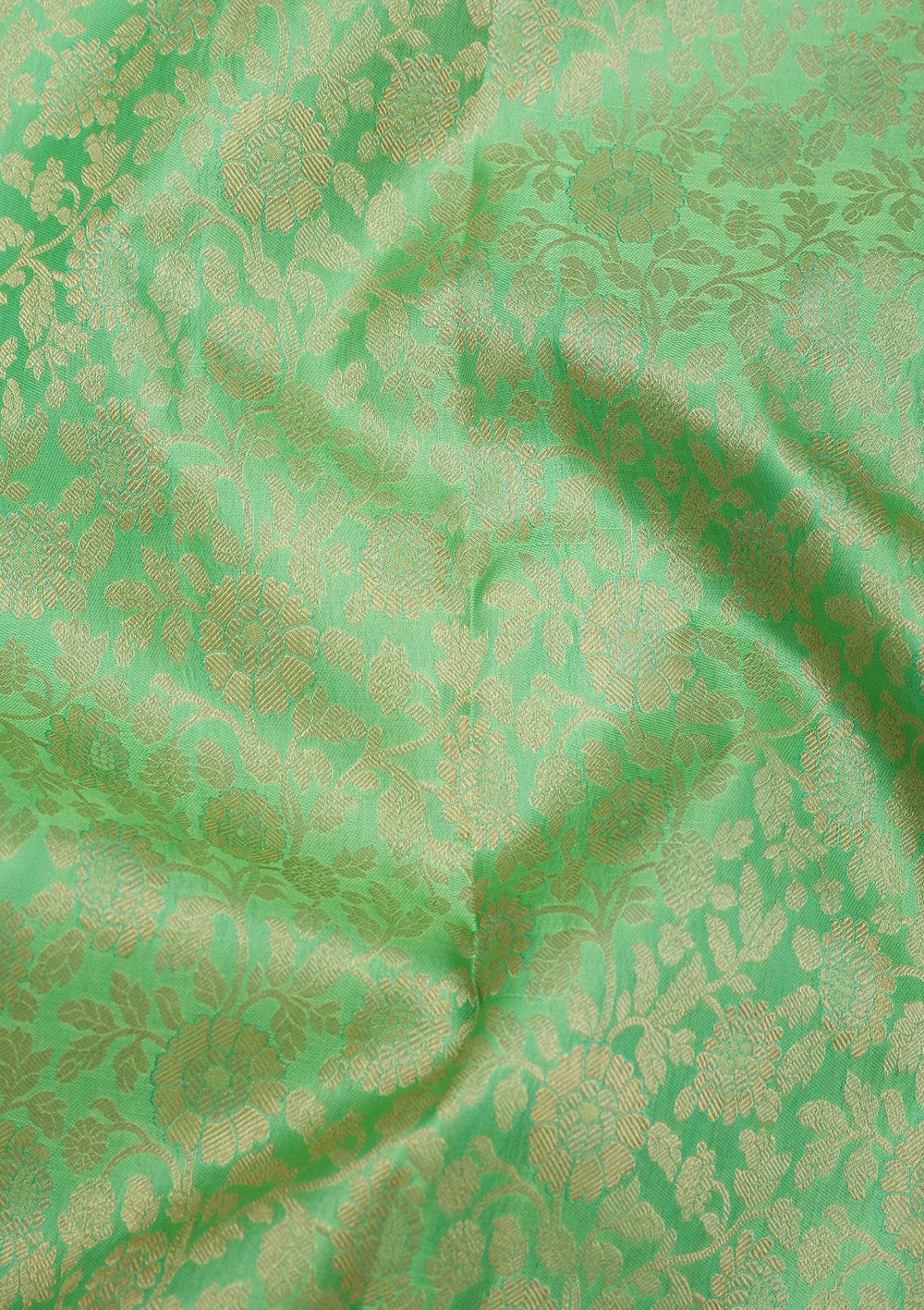 Pista Green Zariwork Pure Silk Saree-Koskii