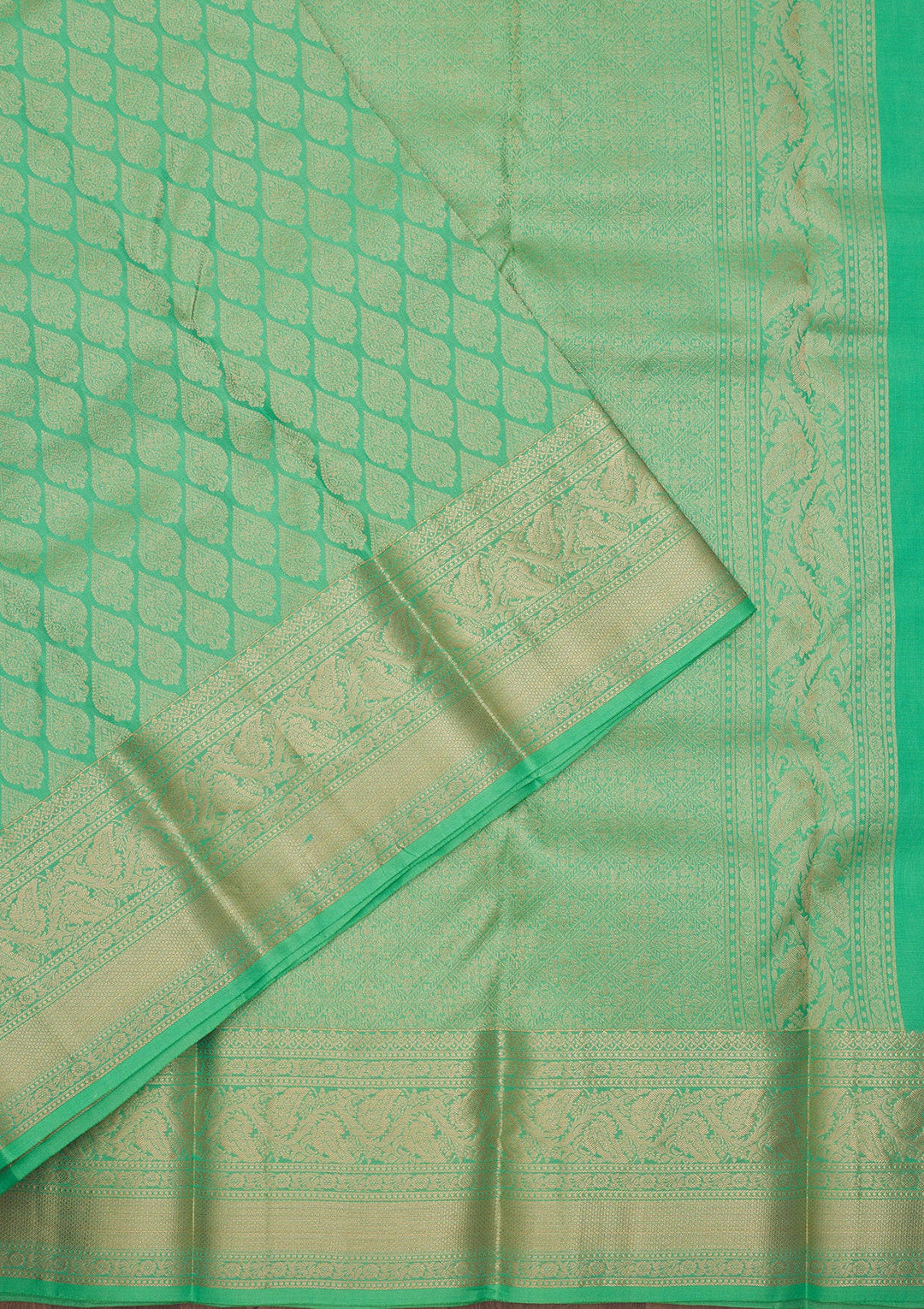Pista Green Zariwork Pure Silk Saree