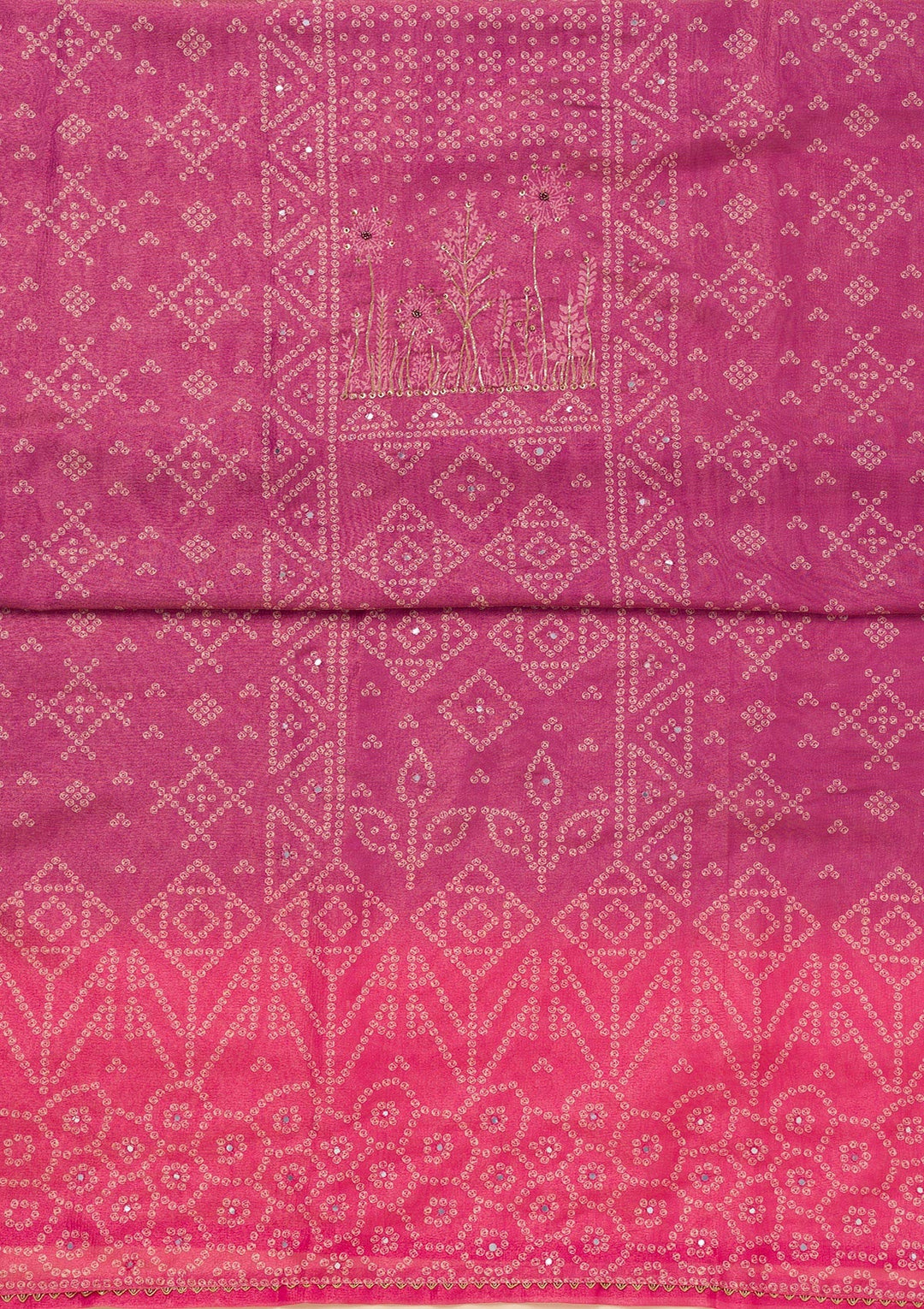 Purple Mirrorwork Tissue Unstitched Salwar Suit