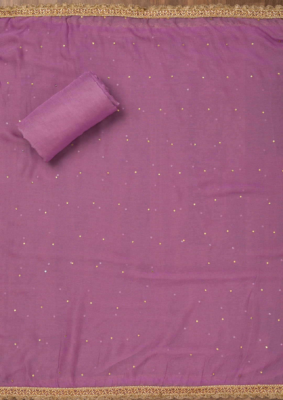 Purple Zariwork Organza Unstitched Salwar Suit-Koskii