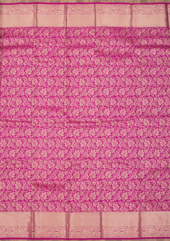 Purple Zariwork Pure Silk Saree-Koskii