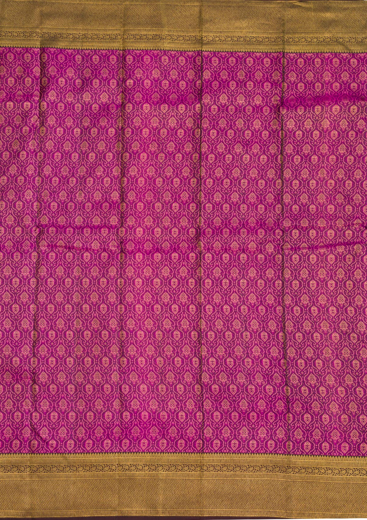 Purple Zariwork Pure Silk Saree-Koskii