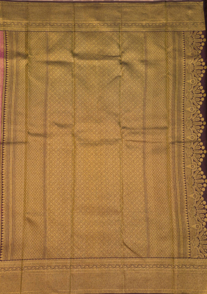 Purple Zariwork Pure Silk Saree-Koskii