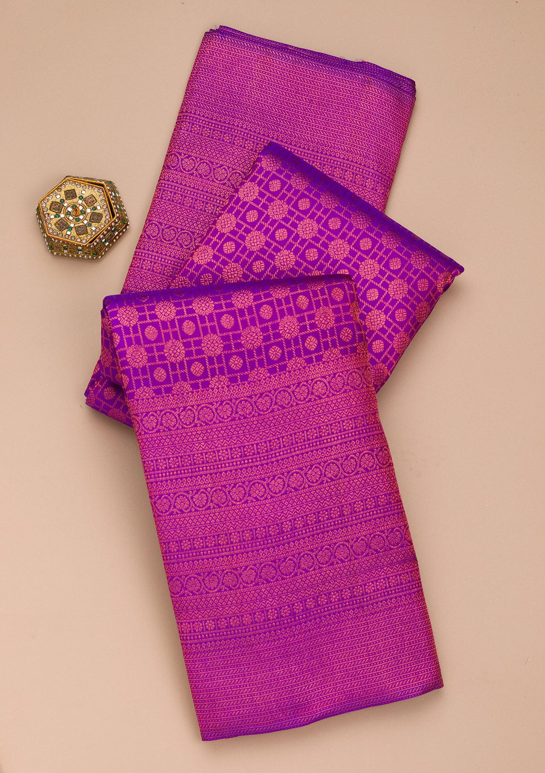 Purple Zariwork Pure Silk Saree-Koskii