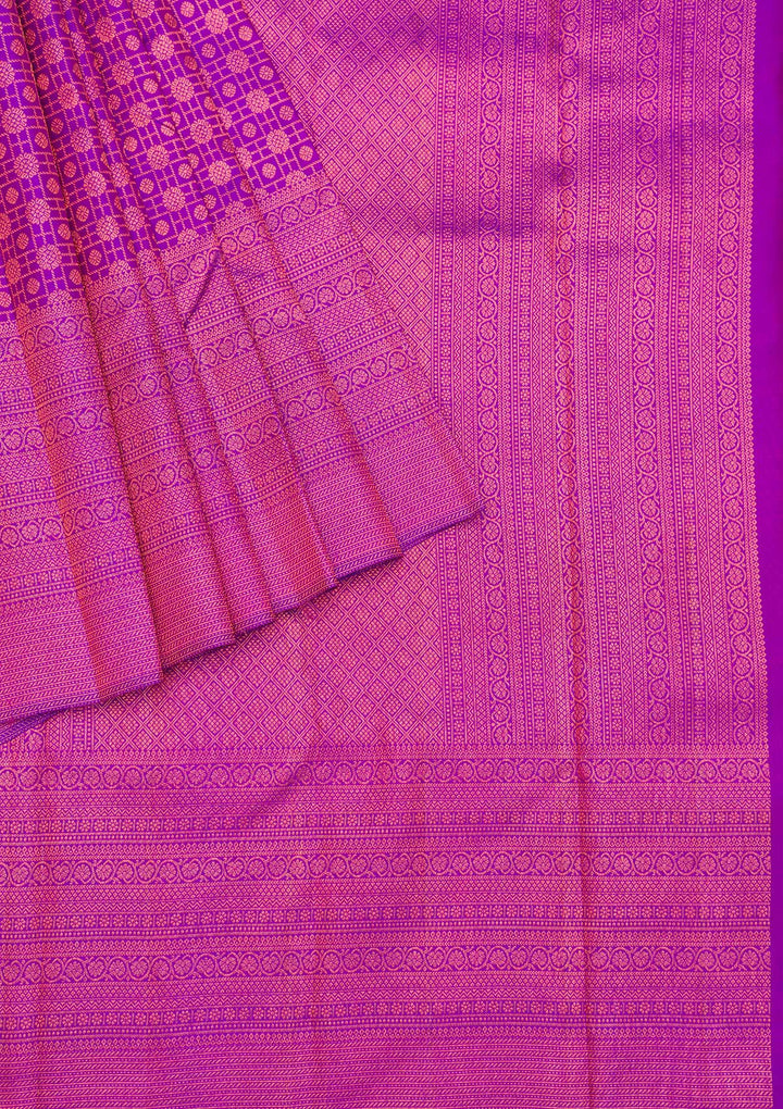Purple Zariwork Pure Silk Saree-Koskii