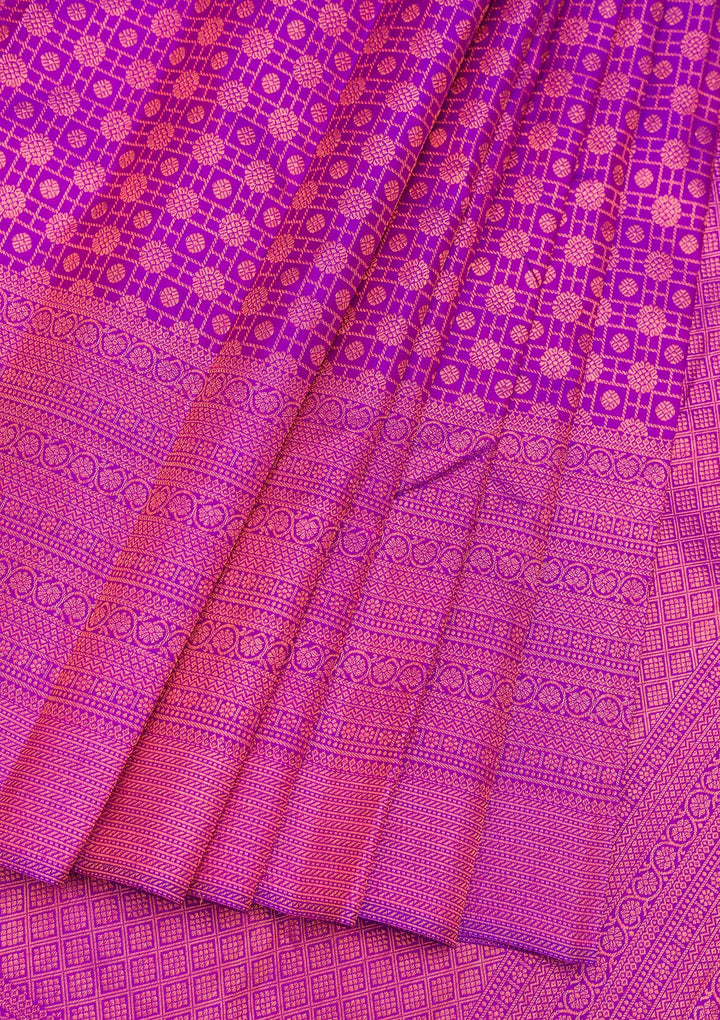Purple Zariwork Pure Silk Saree-Koskii