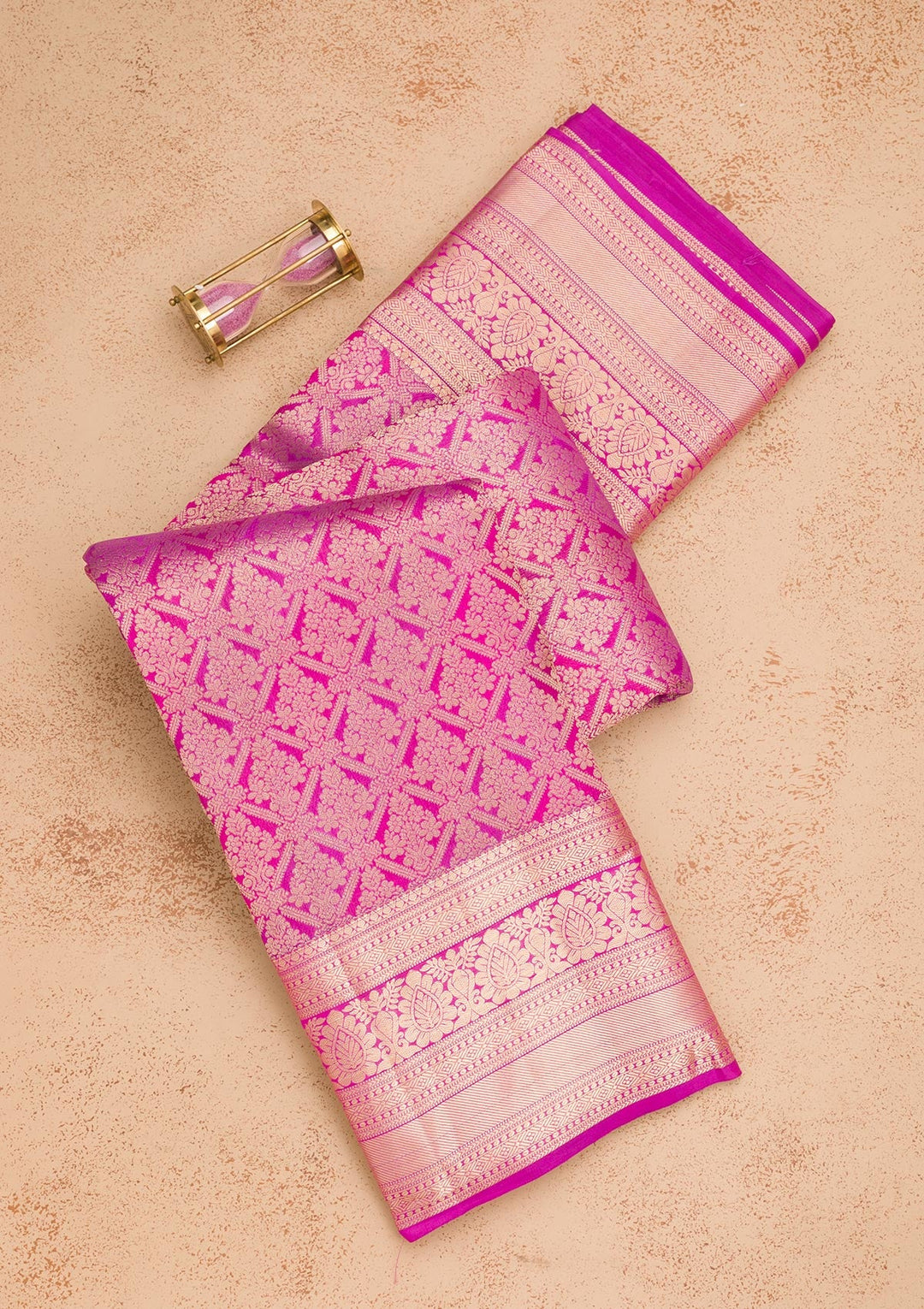 Purple Zariwork Pure Silk Saree-Koskii