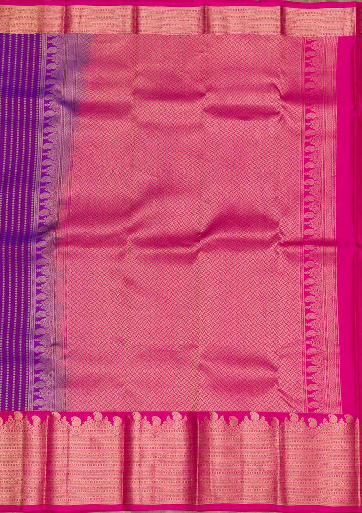 Purple Zariwork Pure Silk Saree-Koskii