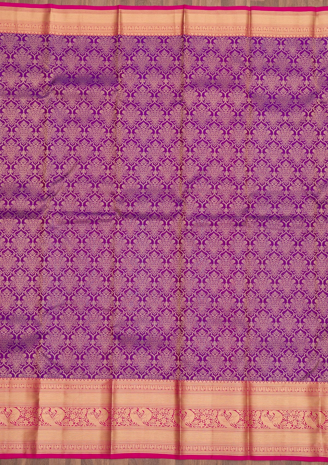 Purple Zariwork Pure Silk Saree-Koskii