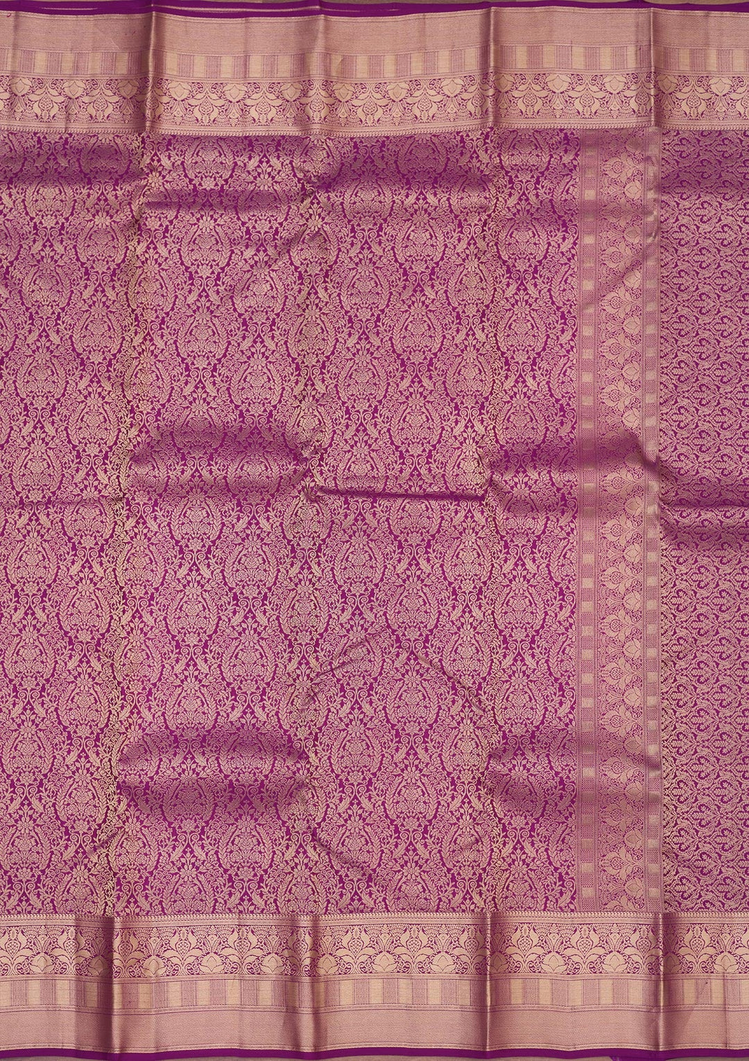 Purple Zariwork Pure Silk Saree-Koskii