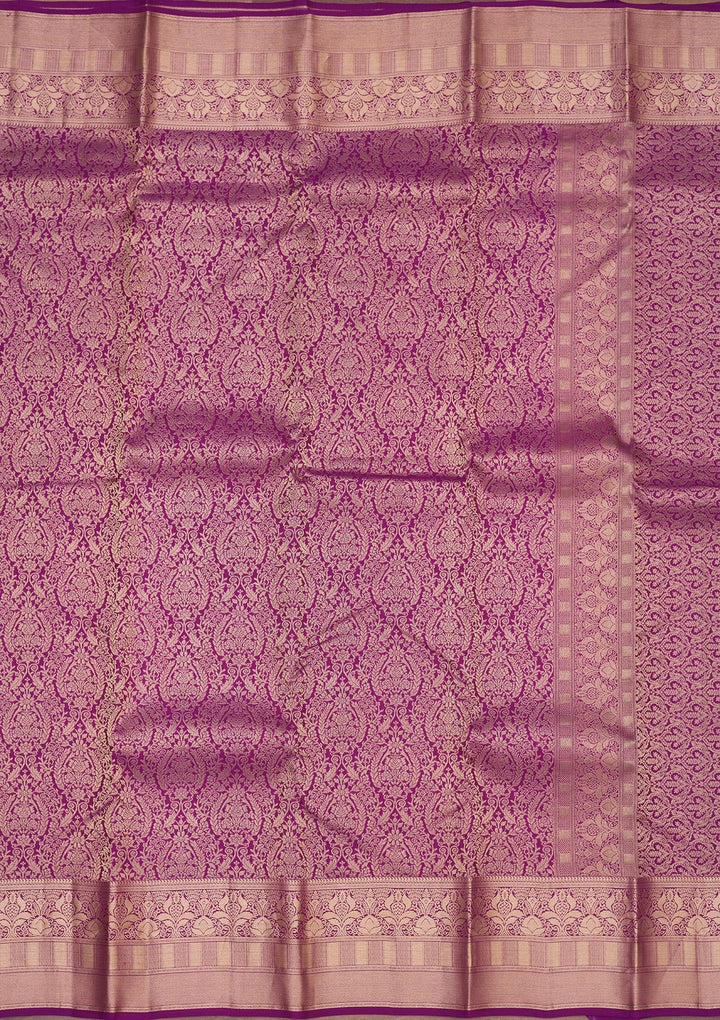 Purple Zariwork Pure Silk Saree-Koskii