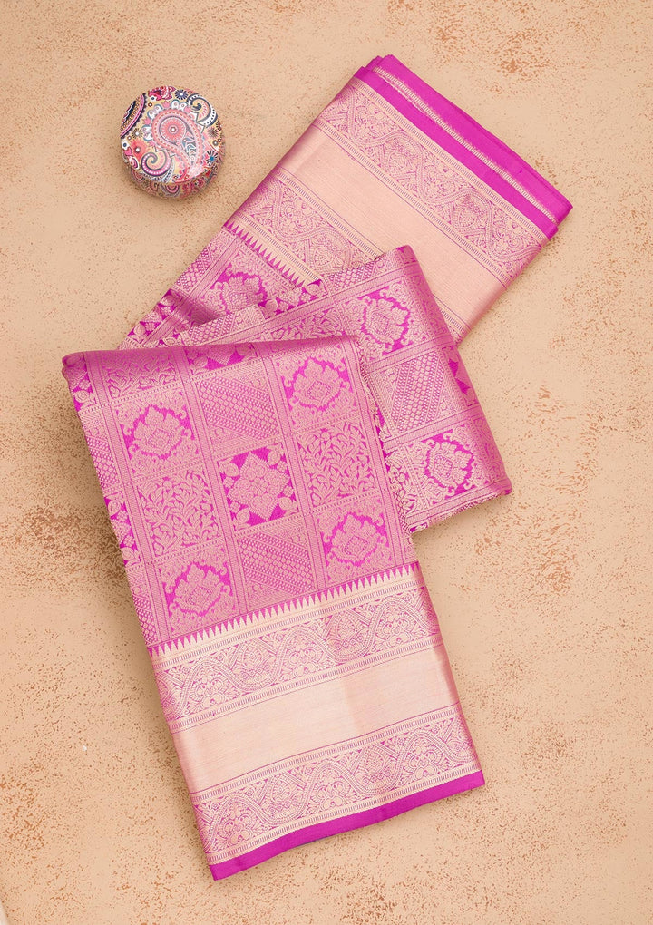 Purple Zariwork Pure Silk Saree-Koskii