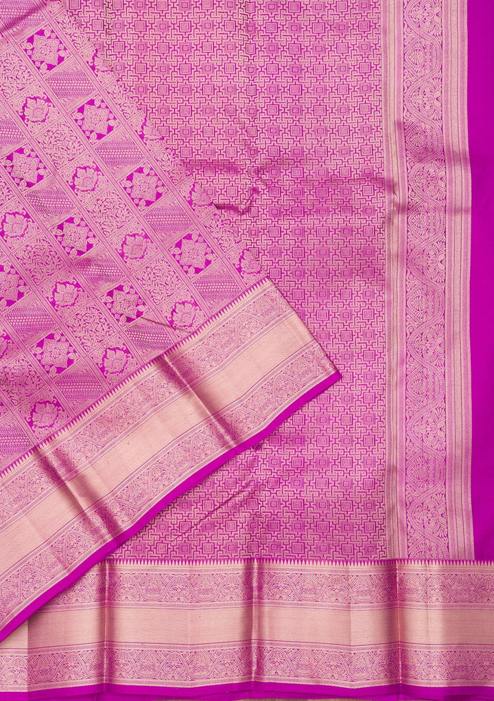 Purple Zariwork Pure Silk Saree-Koskii