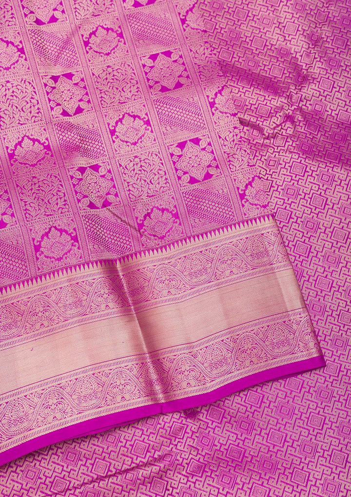 Purple Zariwork Pure Silk Saree-Koskii