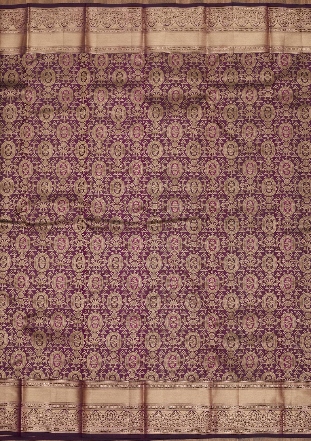 Purple Zariwork Pure Silk Saree-Koskii