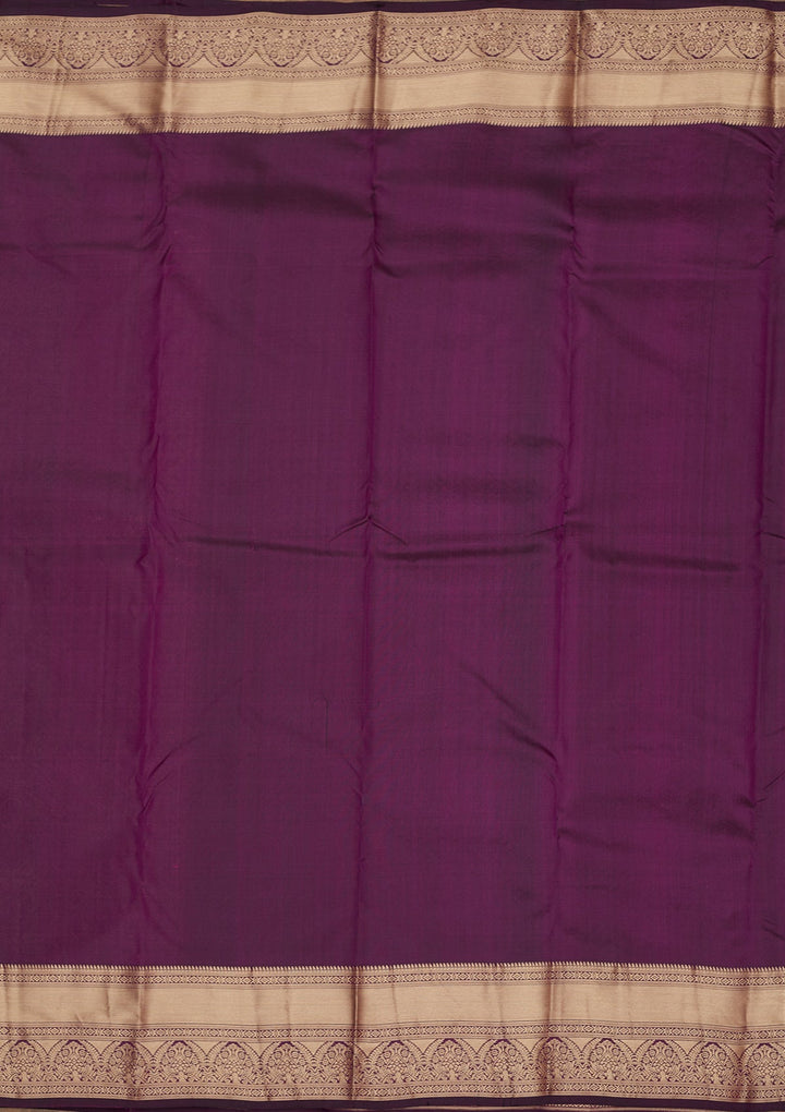 Purple Zariwork Pure Silk Saree-Koskii