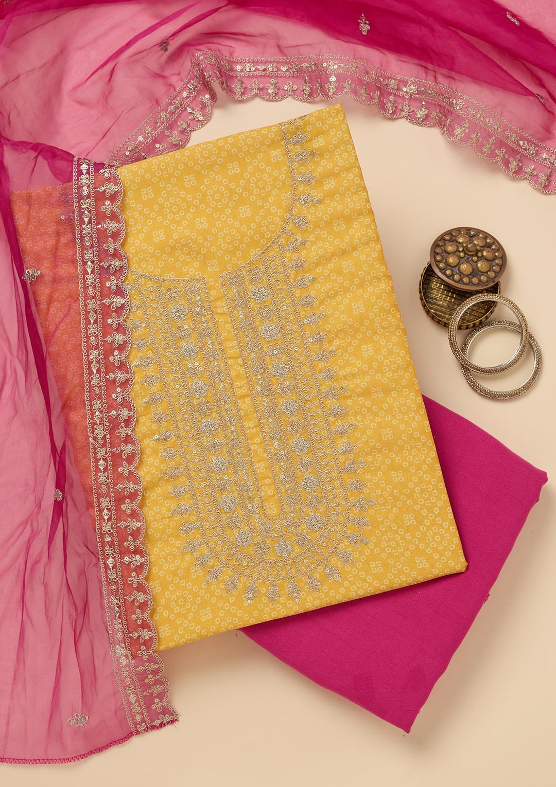 Purple Zariwork Tissue Unstitched Salwar Suit-Koskii