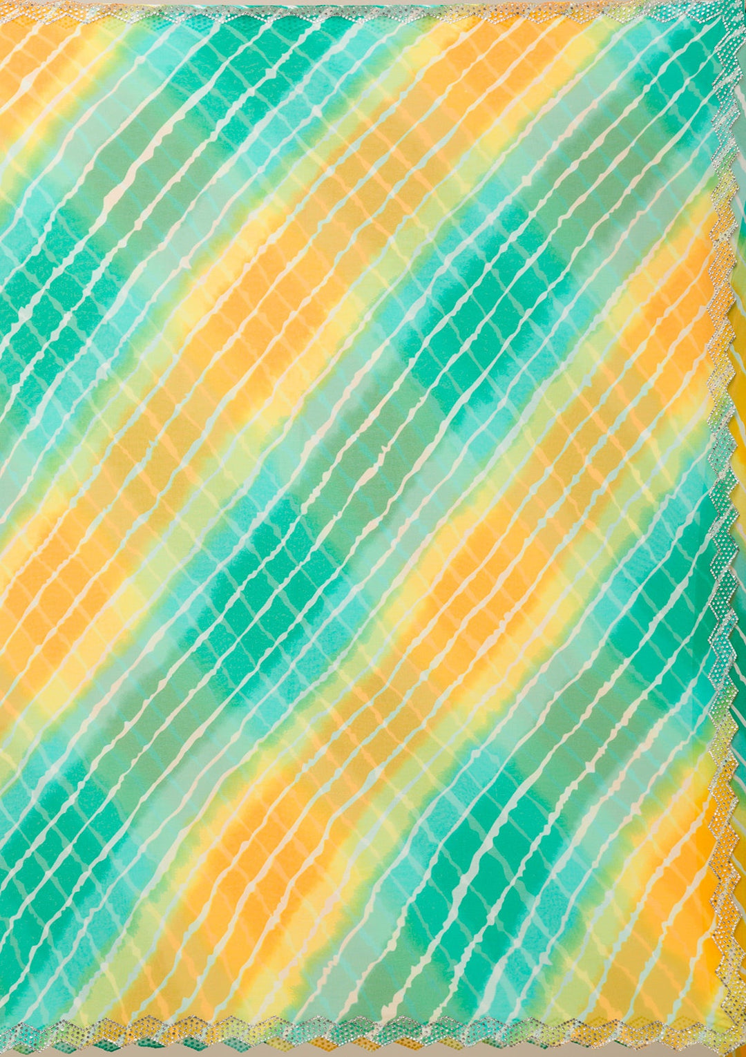 Rama Green Stonework Georgette Saree-Koskii