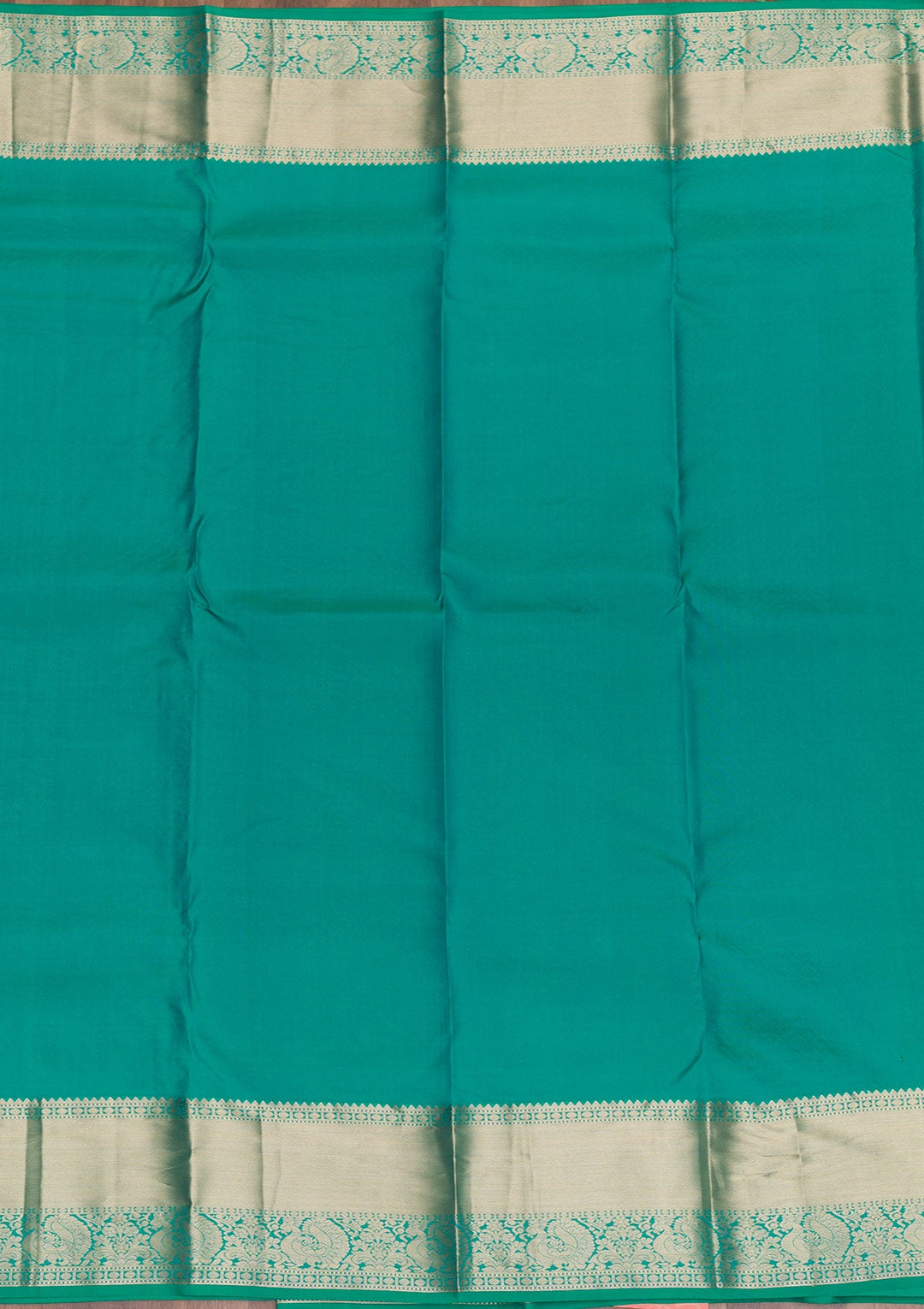 Rama Green Zariwork Pure Silk Saree-Koskii
