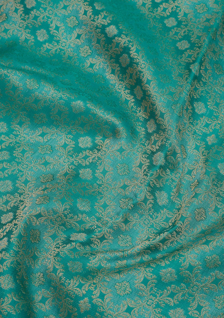 Rama Green Zariwork Pure Silk Saree