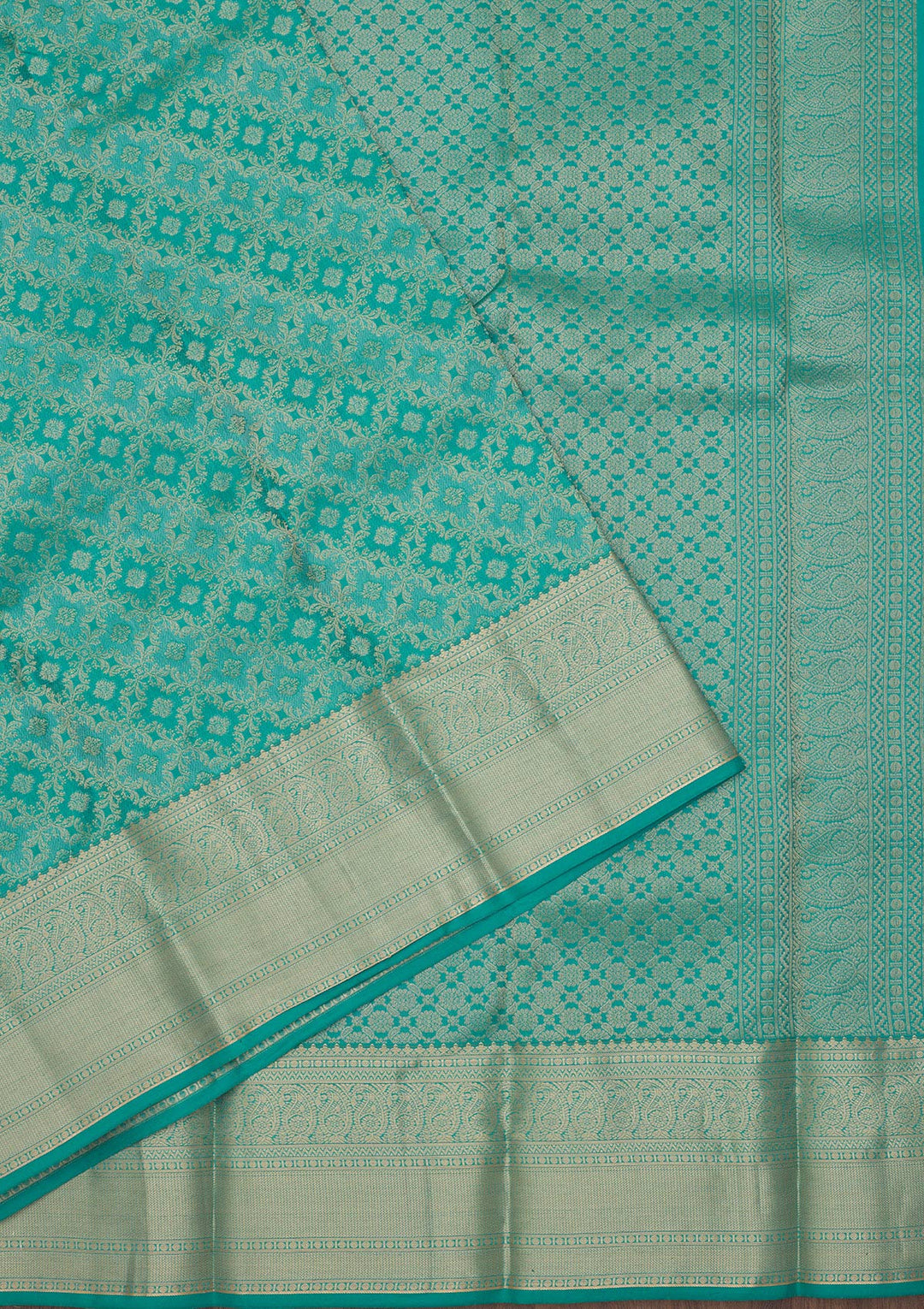 Rama Green Zariwork Pure Silk Saree