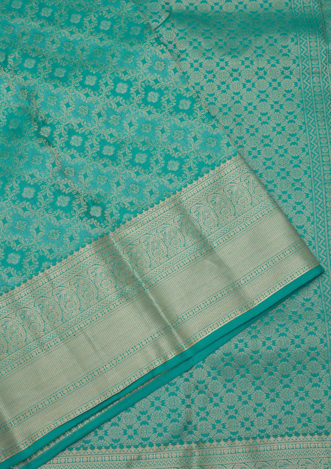 Rama Green Zariwork Pure Silk Saree