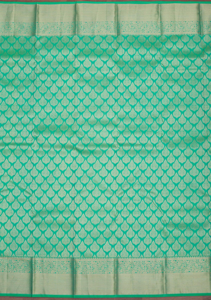 Rama Green Zariwork Pure Silk Saree