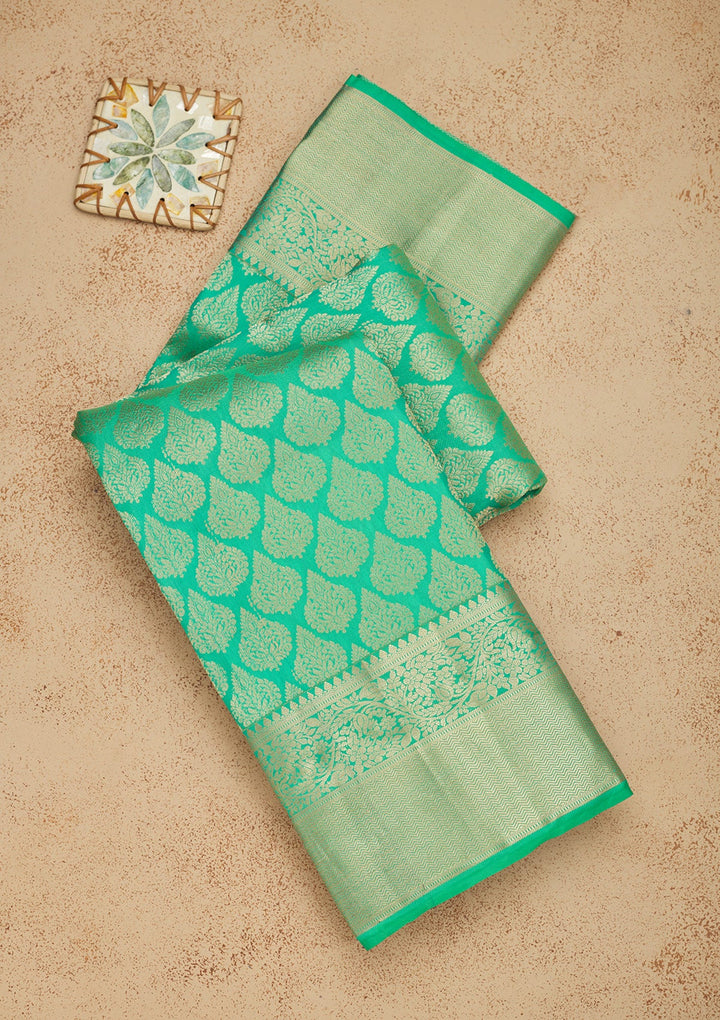 Rama Green Zariwork Pure Silk Saree