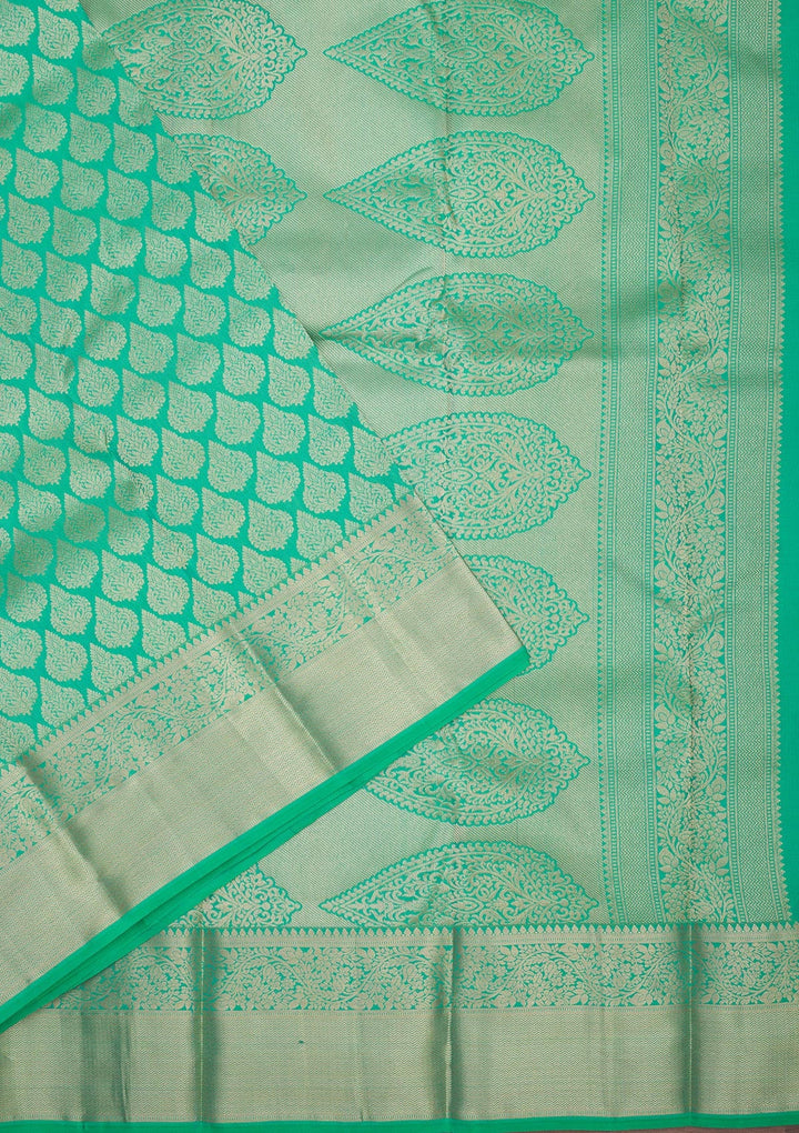 Rama Green Zariwork Pure Silk Saree