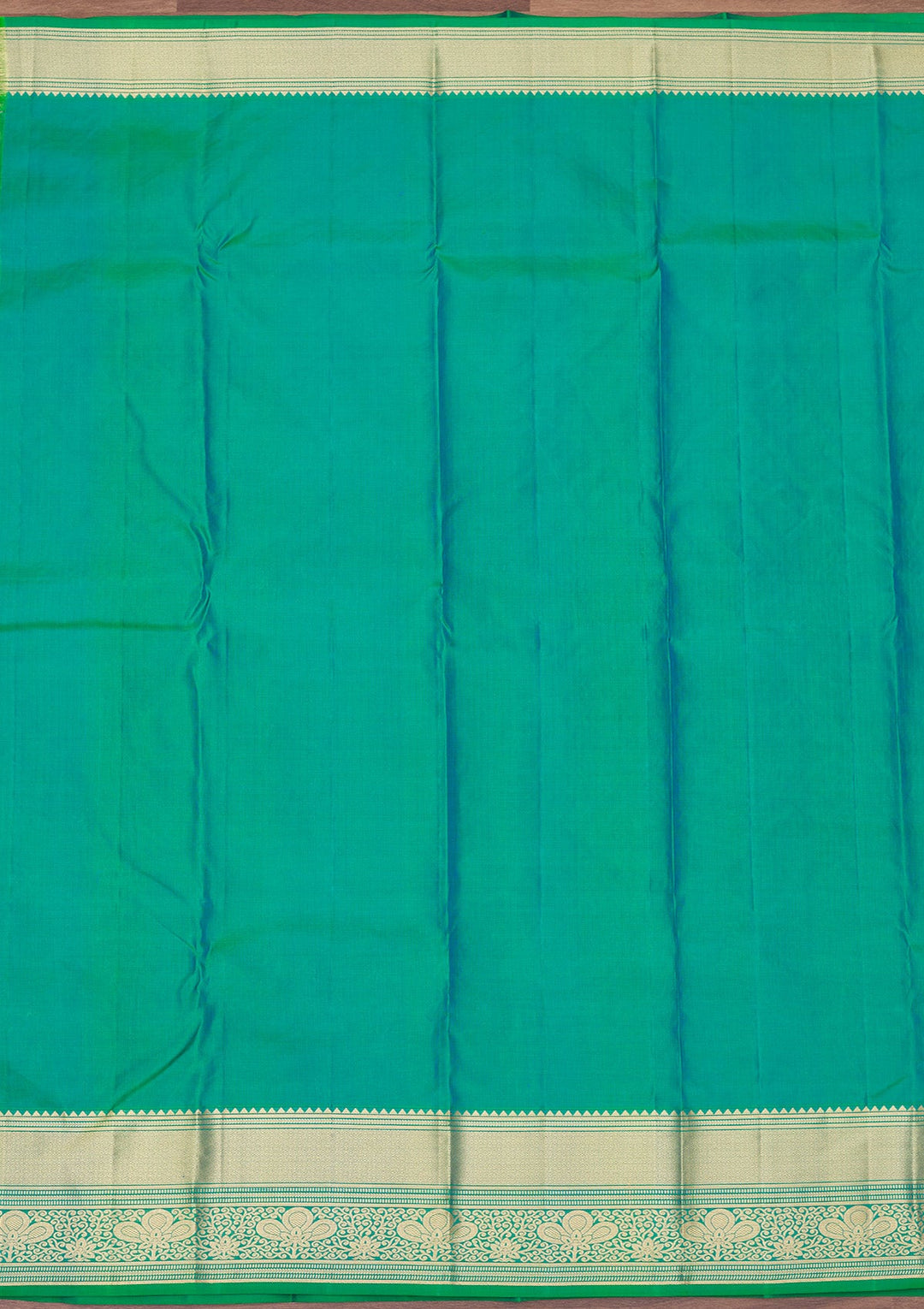 Rama Green Zariwork Pure Silk Saree-Koskii