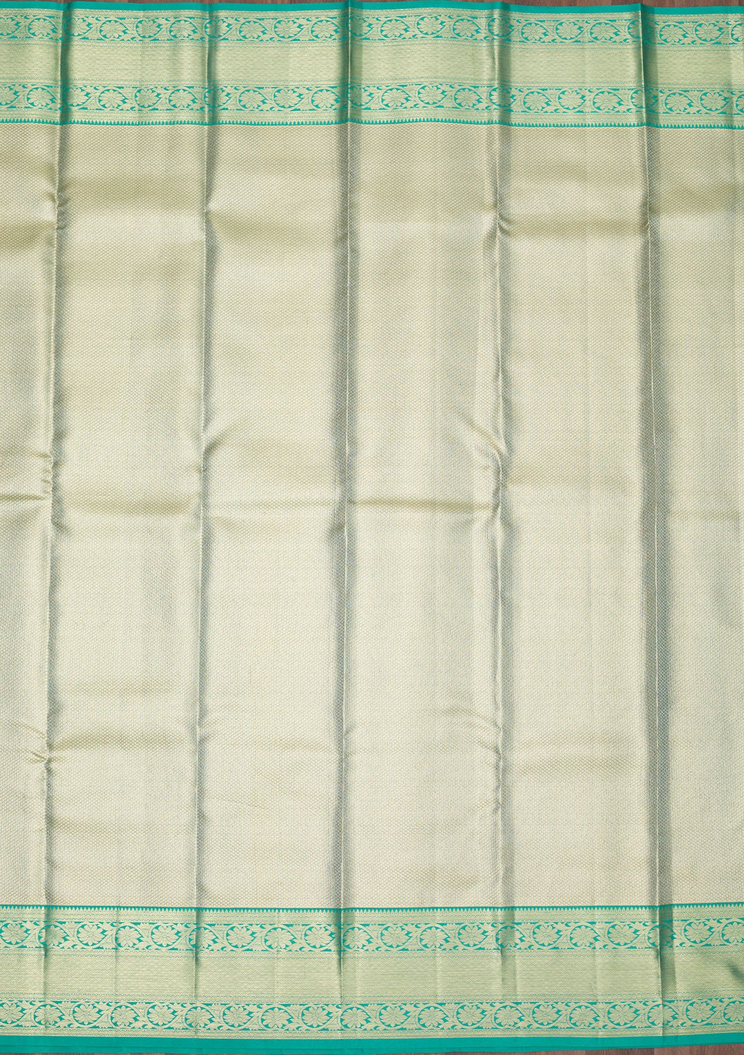 Rama Green Zariwork Pure Silk Saree-Koskii