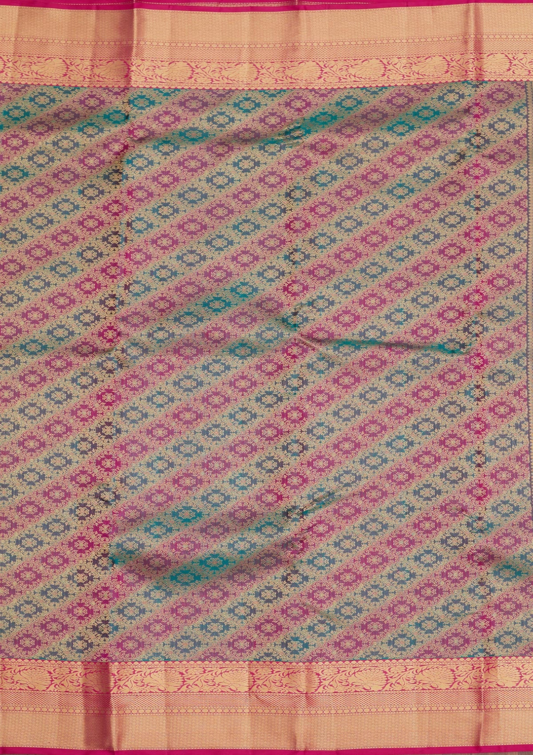 Rama Green Zariwork Pure Silk Saree-Koskii