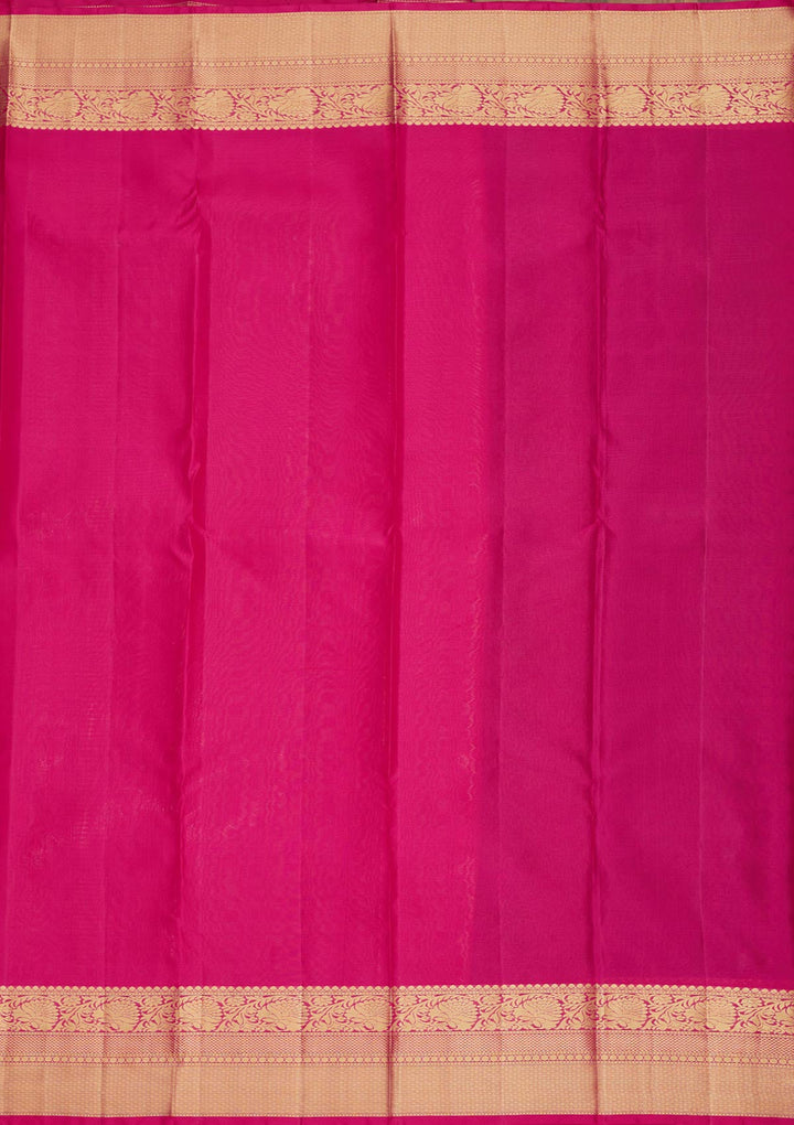 Rama Green Zariwork Pure Silk Saree-Koskii