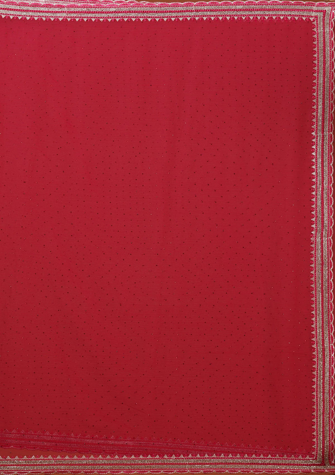 Rani Pink Threadwork Chiffon Saree-Koskii