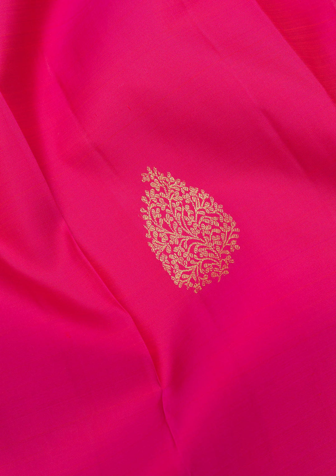 Rani Pink Zariwork Pure Silk Saree-Koskii