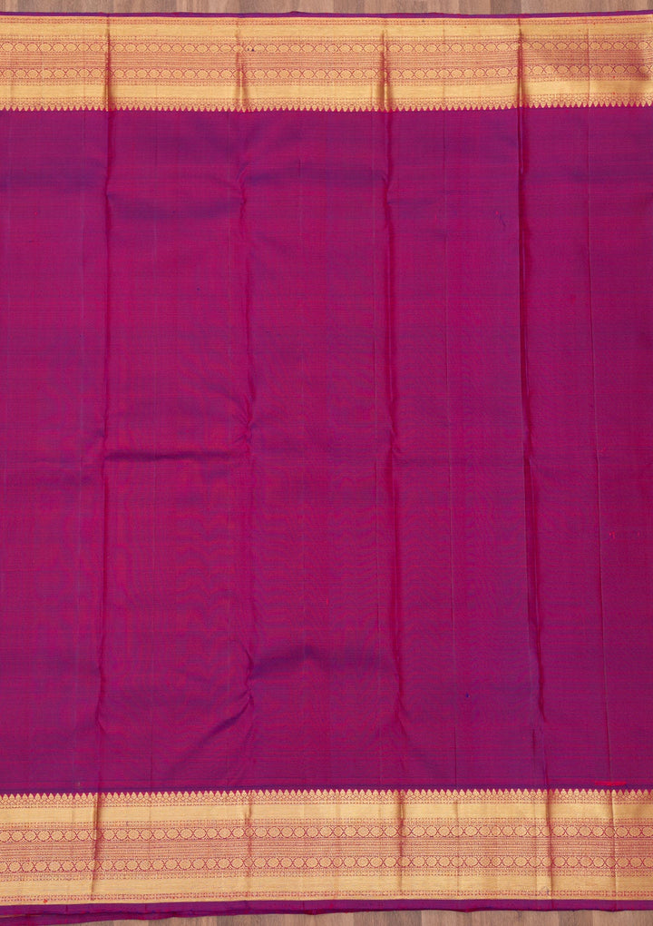 Rani Pink Zariwork Pure Silk Saree-Koskii